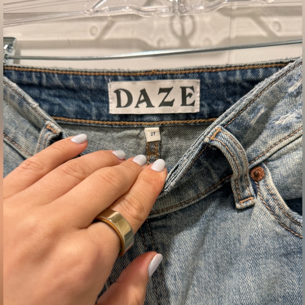 Daze Denim straight leg Jean, asymmetrical waist
